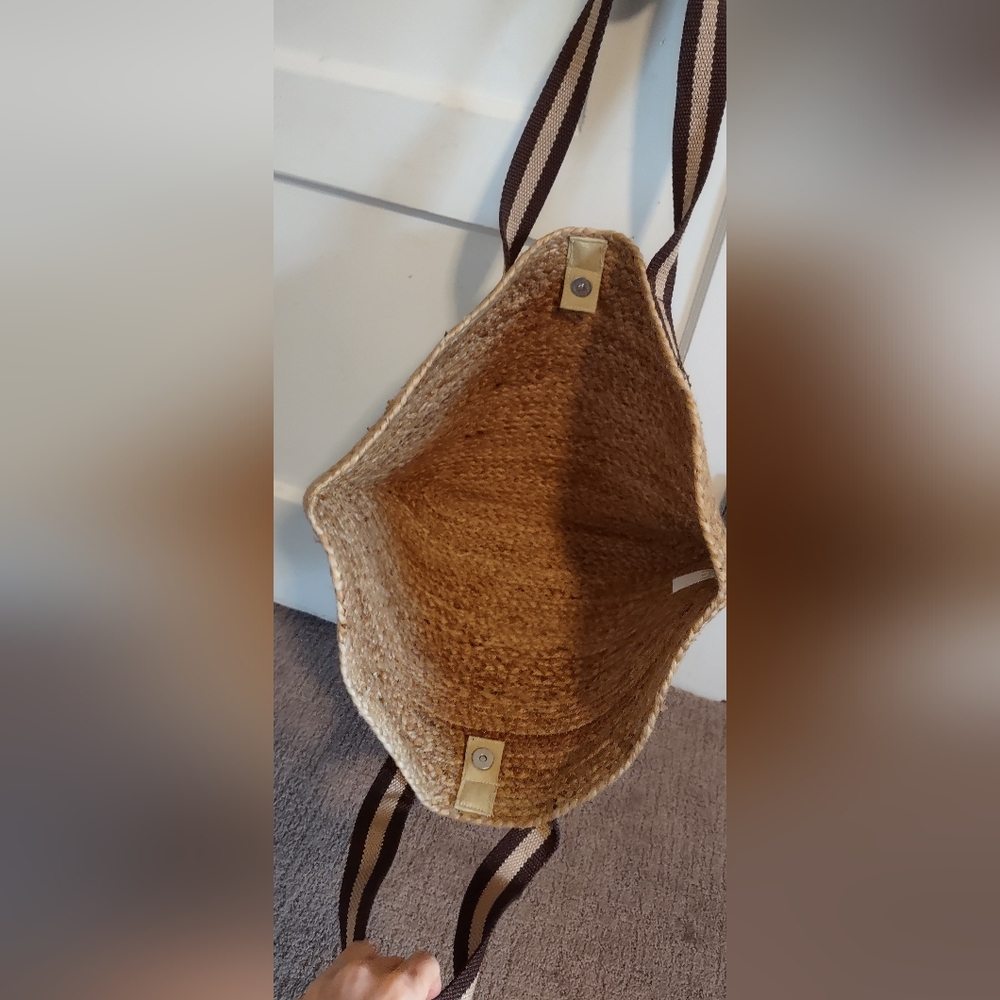 Anthropologie Tan Woven Tote Bag - Picture 4 of 6